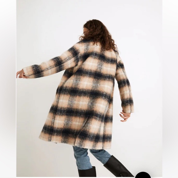 Madewell Courton Cocoon Coat in Plaid Warm Hickory Size Medium - Picture 3 of 12